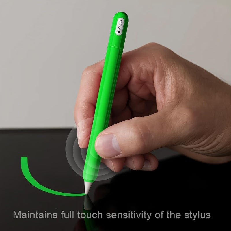 HoldFist غطاء سيليكون متوافق مع قلم أبل (الجيل الثاني/برو/USB-C) – غلاف واقي، قبضة مريحة، تصميم مضاد للانزلاق، خفيف الوزن ومقاوم للخدوش (أخضر) - Image 3